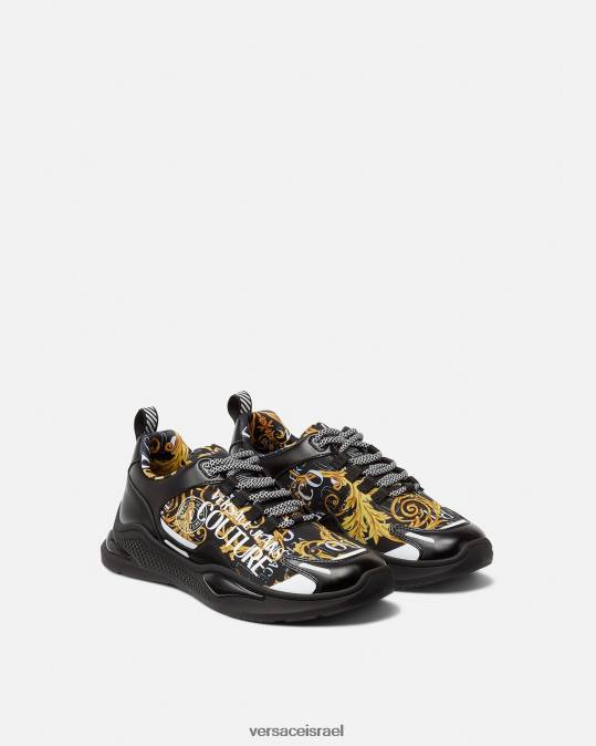 גברים Versace זהב שחור נעלי ספורט לוגו קוטור של לביון נַעַל N8T22457