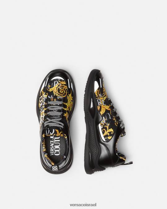 גברים Versace זהב שחור נעלי ספורט לוגו קוטור של לביון נַעַל N8T22457