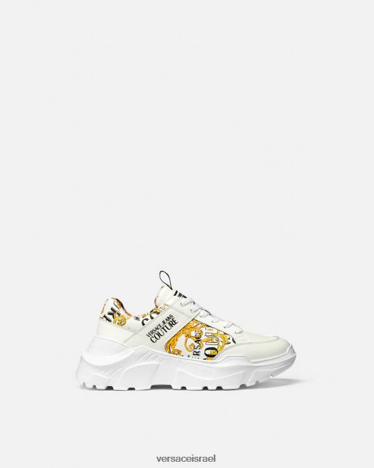 גברים Versace זהב ולבן נעלי ספורט ספידטראק לוגו קוטור נַעַל N8T22459