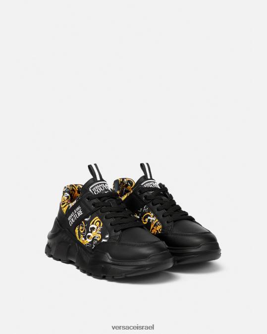 גברים Versace זהב שחור נעלי ספורט ספידטראק לוגו קוטור נַעַל N8T22460