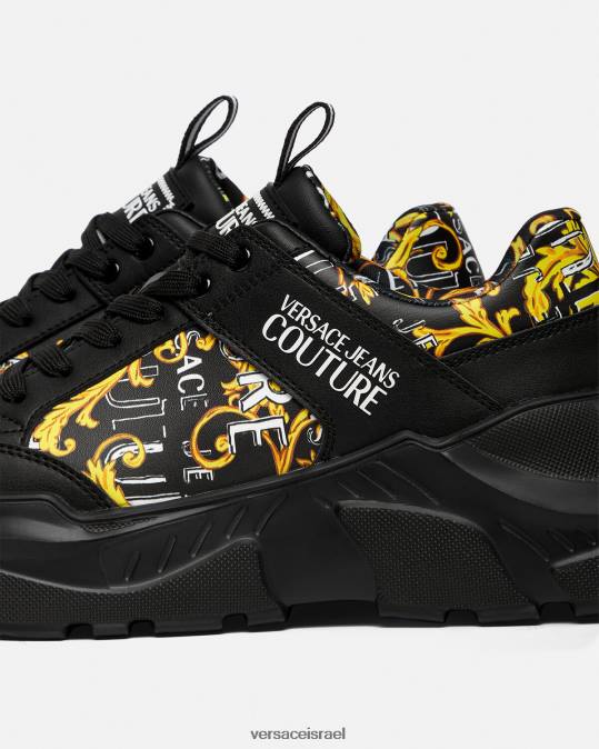 גברים Versace זהב שחור נעלי ספורט ספידטראק לוגו קוטור נַעַל N8T22460