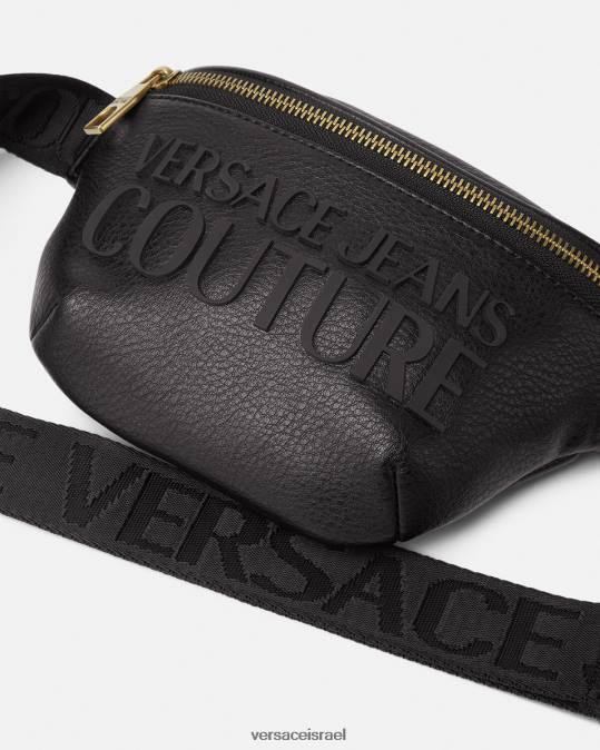 גברים Versace שָׁחוֹר תיק חגורה לוגו תיקים N8T22471