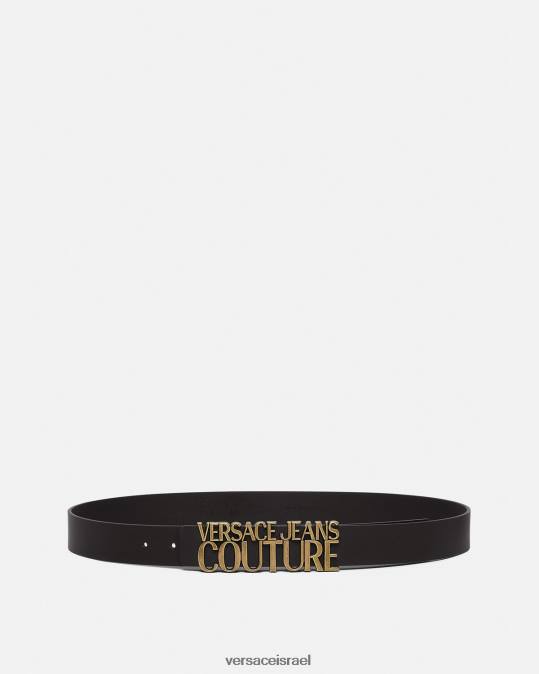 גברים Versace זהב שחור חגורת לוגו כיתוב אביזרים N8T22478