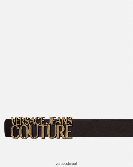 גברים Versace זהב שחור חגורת לוגו כיתוב אביזרים N8T22478