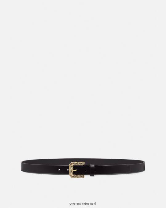 גברים Versace שָׁחוֹר חגורת אטום דקה בארוק אביזרים N8T22482