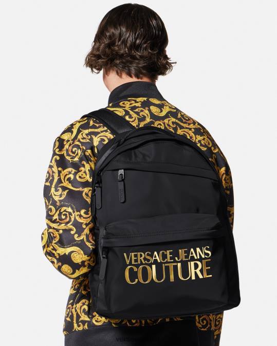 גברים Versace זהב שחור תיק גב לוגו קוטור אביזרים N8T22492