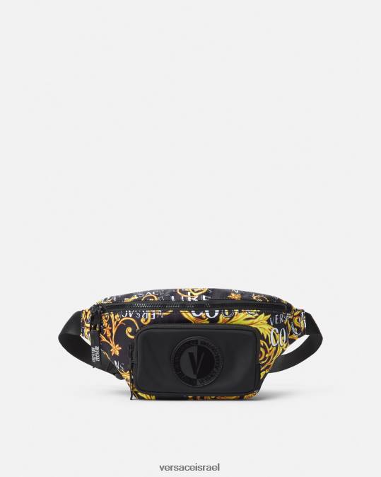 גברים Versace זהב שחור תיק חגורת לוגו קוטור תיקים N8T22495