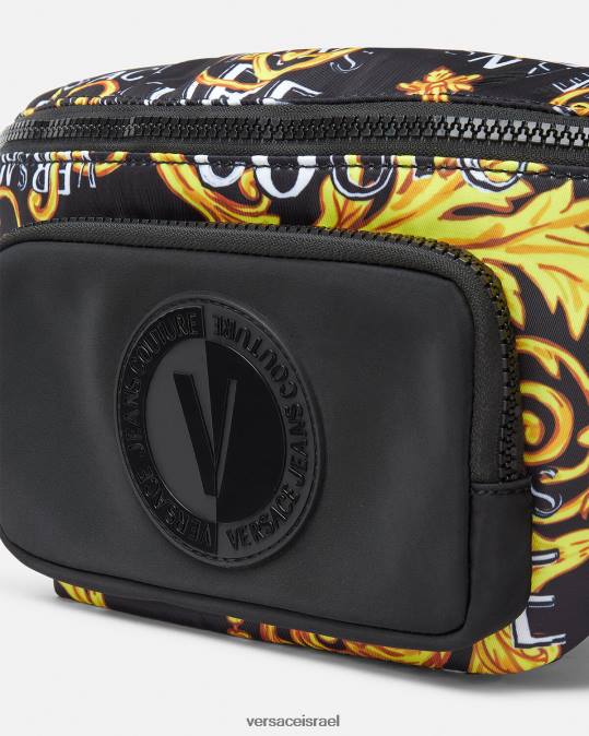גברים Versace זהב שחור תיק חגורת לוגו קוטור תיקים N8T22495