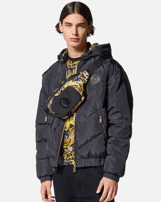 גברים Versace זהב שחור תיק חגורת לוגו קוטור תיקים N8T22495