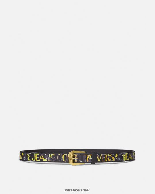 גברים Versace זהב שחור חגורת לוגו קוטור אביזרים N8T22498