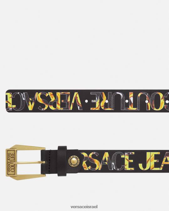 גברים Versace זהב שחור חגורת לוגו קוטור אביזרים N8T22498
