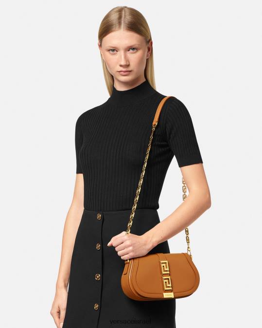 נשים Versace קַרַמֵל תיק כתף של אלת גרקה תיקים N8T2249
