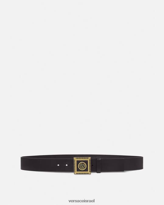 גברים Versace זהב שחור חגורת סמל וי אביזרים N8T22504