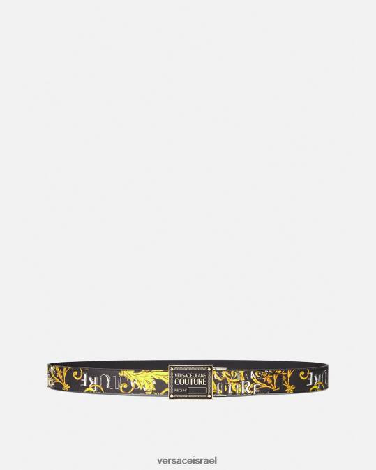 גברים Versace זהב שחור חגורת לוגו קוטור הפיכה אביזרים N8T22506
