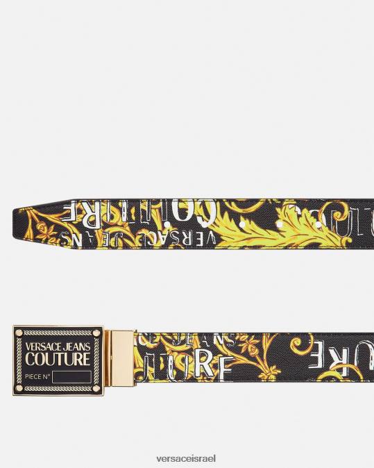 גברים Versace זהב שחור חגורת לוגו קוטור הפיכה אביזרים N8T22506