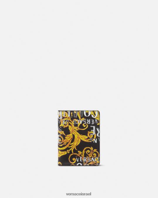 גברים Versace זהב שחור לוגו קוטור ארנק גבוה דו-פעמי אביזרים N8T22519