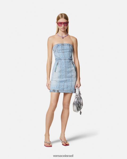 נשים Versace כְּחוֹל שמלת מיני ג'ינס הַלבָּשָׁה N8T225