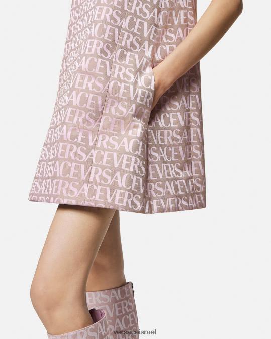 נשים Versace ורוד & הדפס שמלת מיני אול אובר הַלבָּשָׁה N8T226