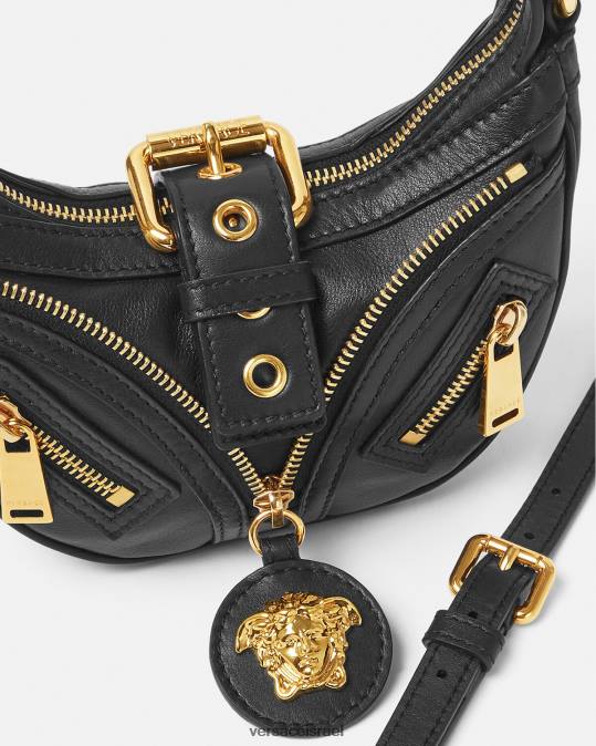 נשים Versace שָׁחוֹר תיק נווד מיני חוזר תיקים N8T2273