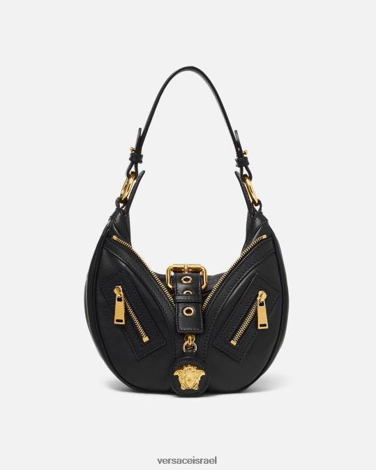 נשים Versace שָׁחוֹר חזור על תיק נווד קטן תיקים N8T2274