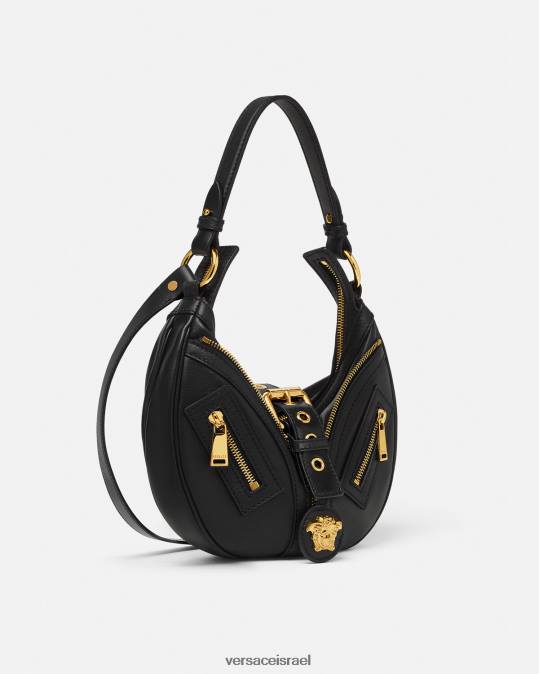 נשים Versace שָׁחוֹר חזור על תיק נווד קטן תיקים N8T2274