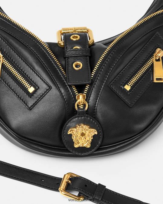נשים Versace שָׁחוֹר חזור על תיק נווד קטן תיקים N8T2274