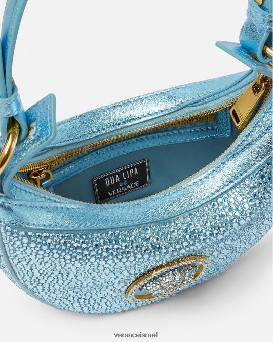 נשים Versace טורקיז שקית מיני נווד חוזרת קריסטל תיקים N8T2276