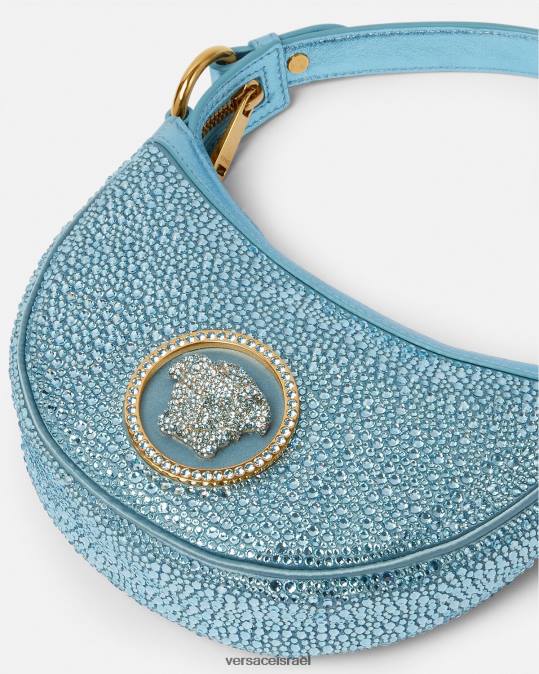 נשים Versace טורקיז שקית מיני נווד חוזרת קריסטל תיקים N8T2276