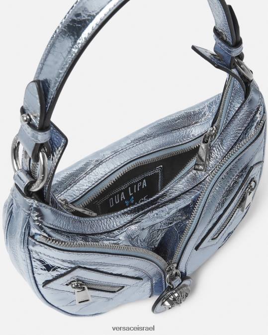 נשים Versace כחול בהיר חזור על תיק נווד קטן מתכתי תיקים N8T2279