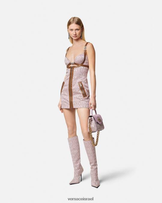 נשים Versace ורוד & הדפס שמלת מיני אול אובר הַלבָּשָׁה N8T227
