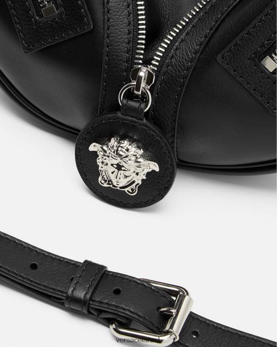 נשים Versace שָׁחוֹר חזור על תיק נווד קטן תיקים N8T2282