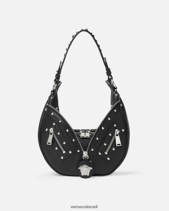 נשים Versace שָׁחוֹר חזור על תיק נווד קטן תיקים N8T2283