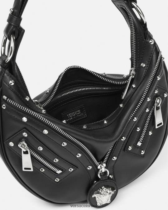 נשים Versace שָׁחוֹר חזור על תיק נווד קטן תיקים N8T2283