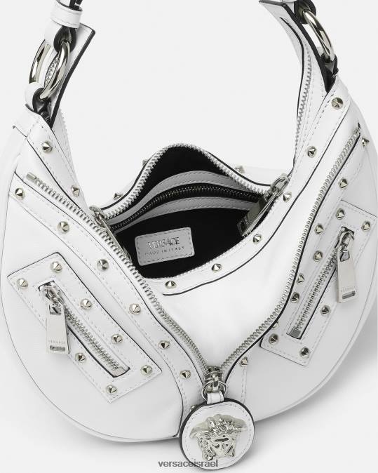 נשים Versace לבן חזור על תיק נווד קטן תיקים N8T2284