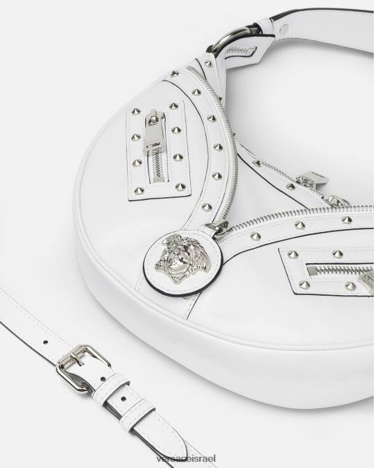 נשים Versace לבן חזור על תיק נווד קטן תיקים N8T2284