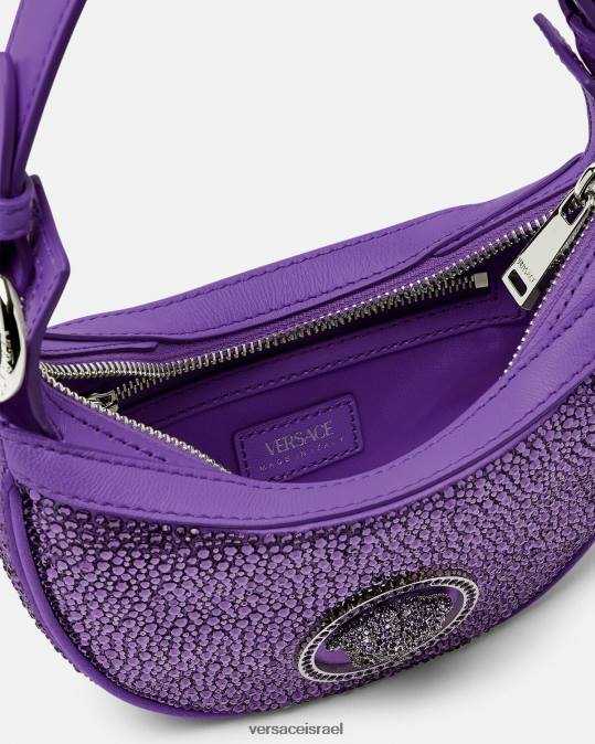 נשים Versace סָגוֹל שקית מיני נווד חוזרת קריסטל תיקים N8T2299