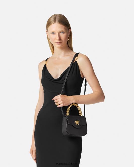 נשים Versace שָׁחוֹר תיק מיני לה מדוזה תיקים N8T2309