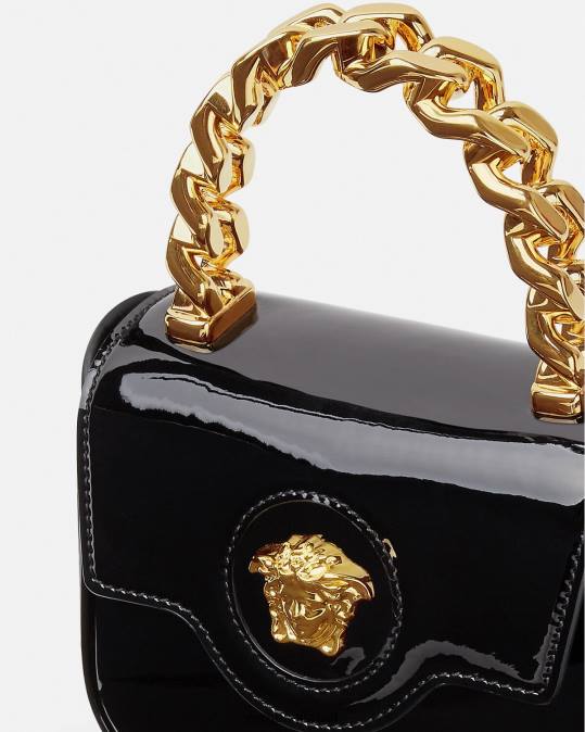 נשים Versace שָׁחוֹר תיק מיני לה מדוזה תיקים N8T2311