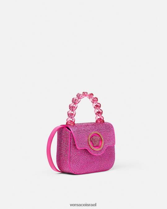 נשים Versace ורוד פוקסיה תיק מיני קריסטל לה מדוזה תיקים N8T2315