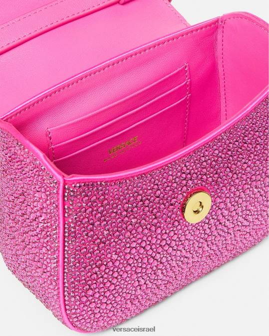 נשים Versace ורוד פוקסיה תיק מיני קריסטל לה מדוזה תיקים N8T2315