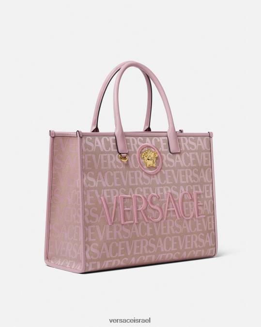 נשים Versace ורוד & הדפס שקית שקית גדולה תיקים N8T2320
