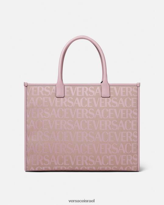 נשים Versace ורוד & הדפס שקית שקית גדולה תיקים N8T2320