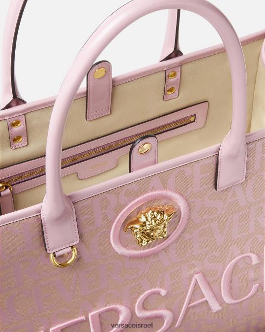 נשים Versace ורוד & הדפס שקית שקית גדולה תיקים N8T2320