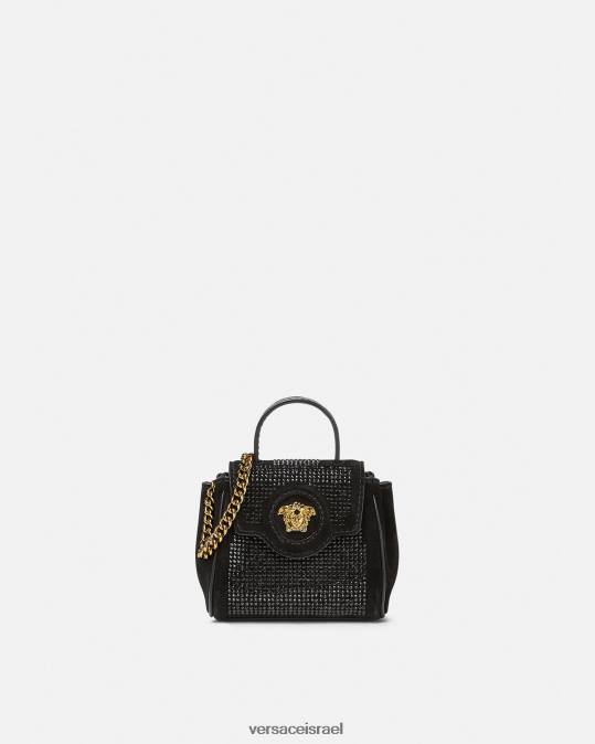 נשים Versace שָׁחוֹר תיק מיקרו משובץ לה מדוזה תיקים N8T2329