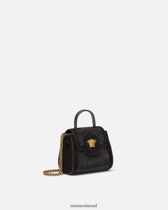 נשים Versace שָׁחוֹר תיק מיקרו משובץ לה מדוזה תיקים N8T2329