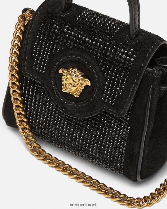 נשים Versace שָׁחוֹר תיק מיקרו משובץ לה מדוזה תיקים N8T2329