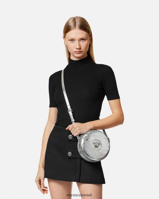 נשים Versace אפור תיק קרוסבודי עגול לה מדוזה תיקים N8T2338