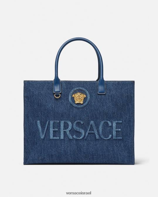 נשים Versace כְּחוֹל תיק גדול לה מדוזה תיקים N8T2339