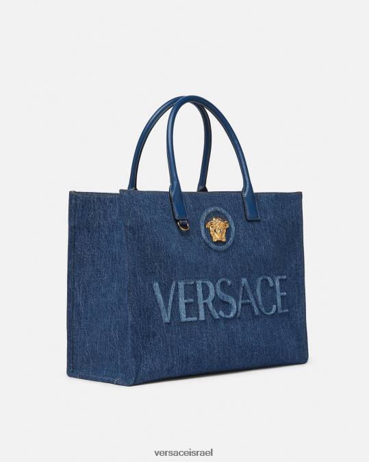 נשים Versace כְּחוֹל תיק גדול לה מדוזה תיקים N8T2339