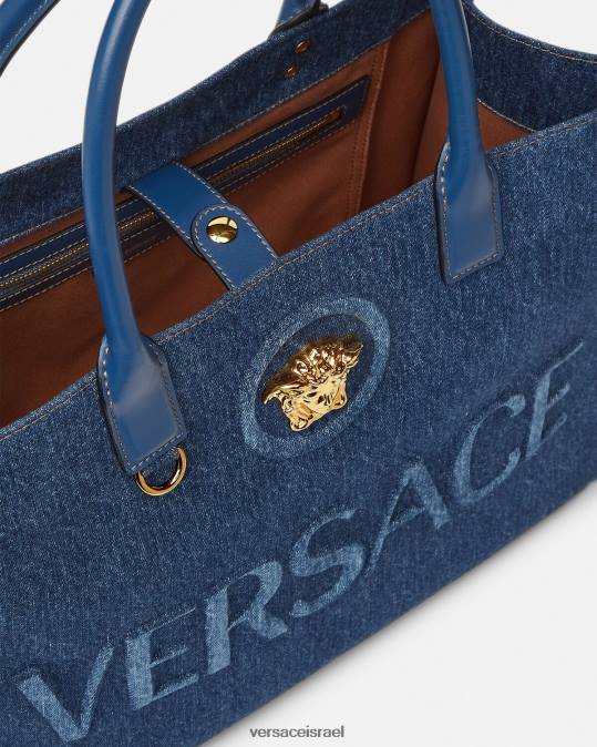 נשים Versace כְּחוֹל תיק גדול לה מדוזה תיקים N8T2339